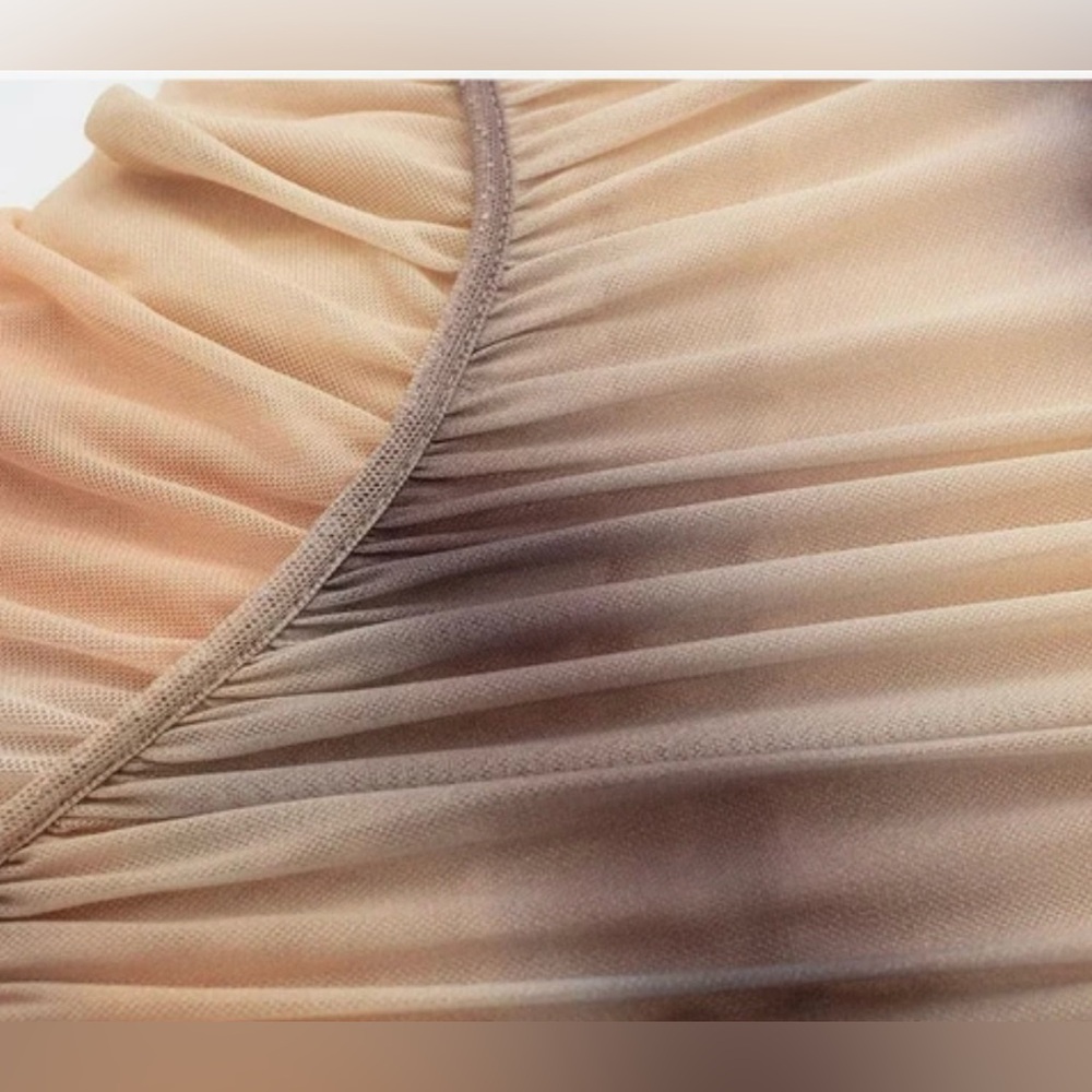 NWT Zara ruched tulle top ombre - Picture 5 of 7